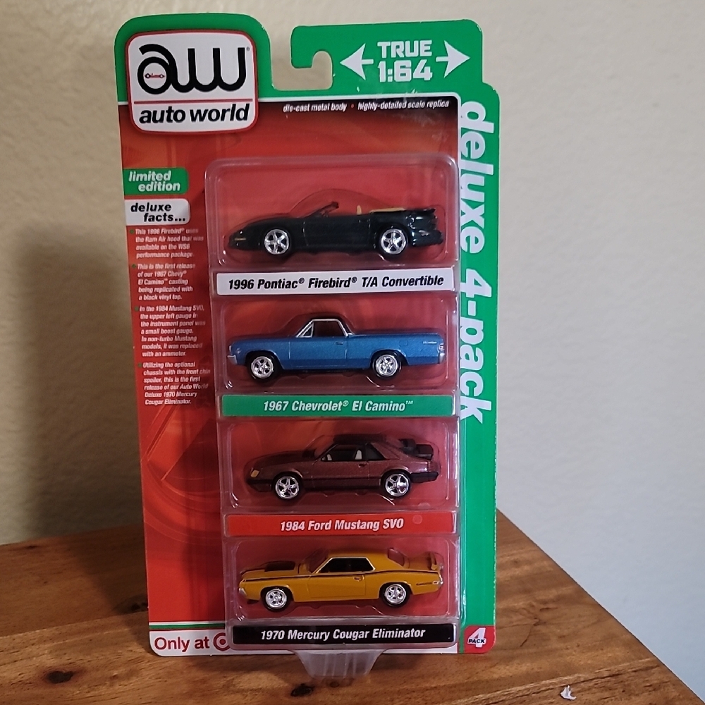 Toy Car Set - Black, Blue, Red, Yellow